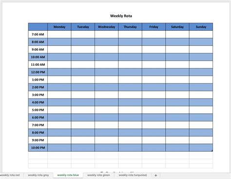 Weekly Spreadsheet Template