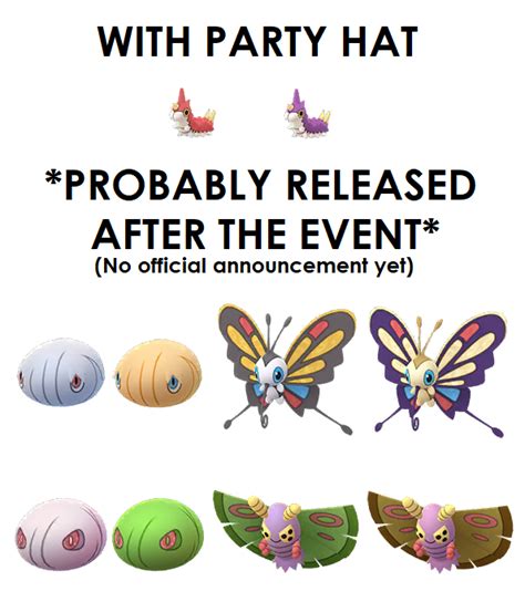 Shiny Wurmple comparisons (NOTE: It will have a party hat. No words on ...