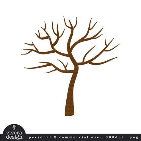 Digital Clip Art Tree With No Leaves Winter Tree Thumb - Etsy Denmark