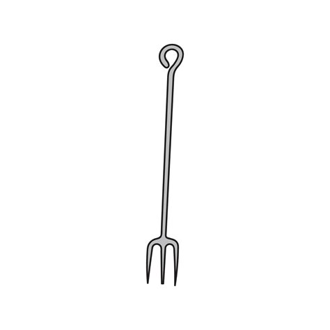 Kids drawing Cartoon Vector illustration vintage toasting fork Isolated ...