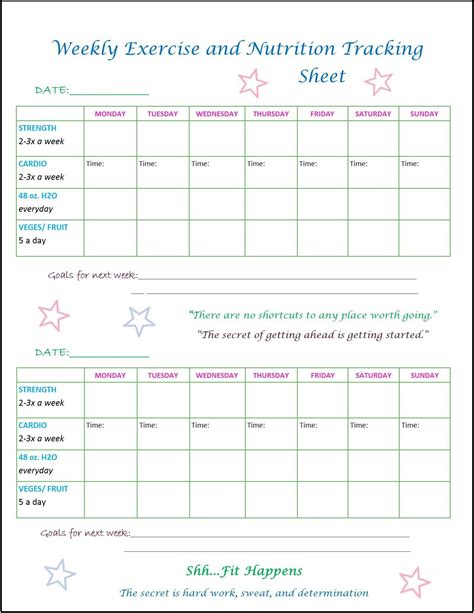 Exercise Tracker Printable