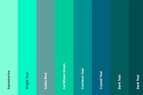 37+ Shades of Teal Color (Names, HEX, RGB, & CMYK Codes) – CreativeBooster