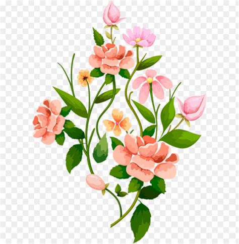 Beautiful Flowers - Water Color Vintage Flowers PNG Transparent With ...