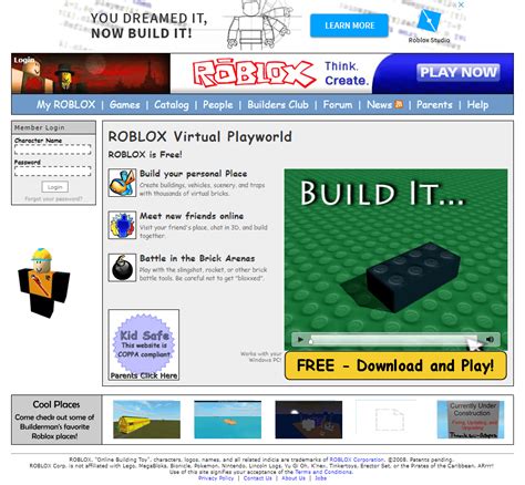 Roblox in 2008 - Web Design Museum