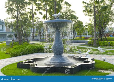 Old Stone Fountain in Garden. Stock Photo - Image of object ...