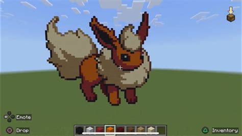 How to make Flareon pixel Art in minecraft - YouTube