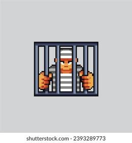 Pixel Art Illustration Jail Pixelated Prison Stock Vector (Royalty Free ...