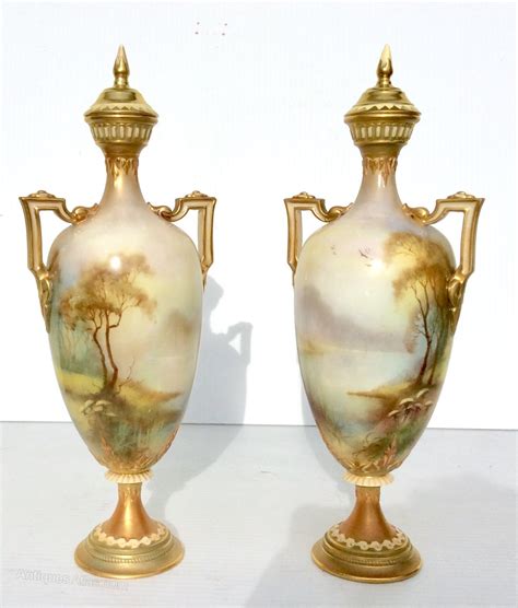 Antiques Atlas - Pair Of Antique Royal Worcester Stork Vases as224a797