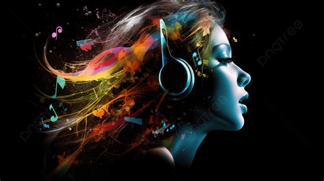 Woman In Colorful Music Sound Wallpaper Background, Music Song Picture ...