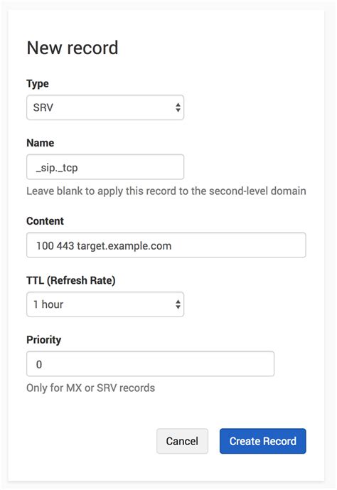 SRV records in templates - DNSimple Help