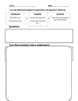 Claim, Evidence, Reasoning Graphic Organizer by Teacher Central | TPT