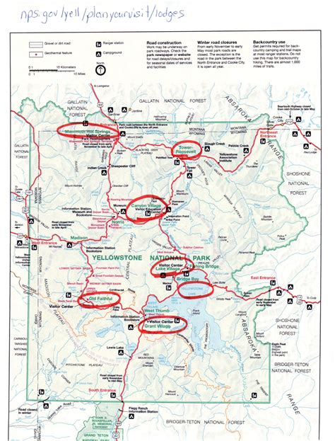 yellowstone map yellowstone maps - printable map of yellowstone ...