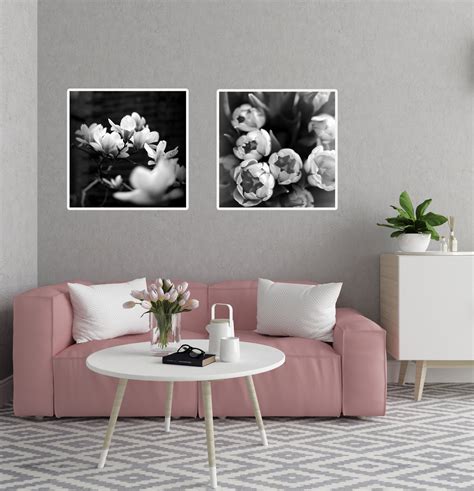 Black and white tulip photography Blooming tulips poster | Etsy