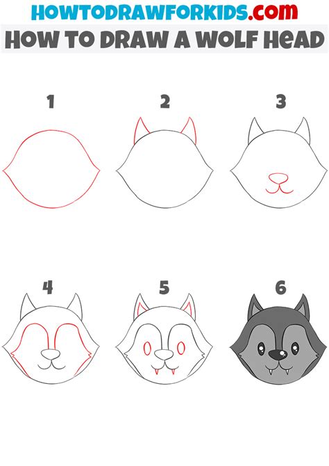 How to Draw a Wolf Face - Easy Drawing Tutorial For Kids