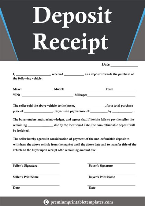 Deposit Receipt Template Doc Awesome Printable Receipt Templates ...