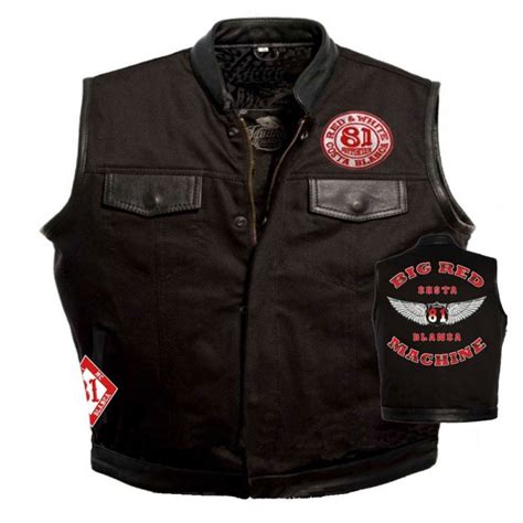 Hells Angels Support81 MC Denim Leather Vest Big Red Machine ...