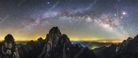 Milky Way over Mount Huangshan - Stock Image - C040/4598 - Science ...