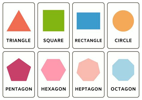 Free Printable 2D Shapes Flashcards Worksheet, 49% OFF