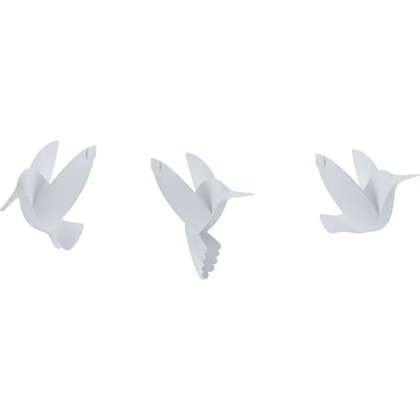 HUMMINGBIRD WALL DECOR SET/9 WHITE - Contemporary Galleries