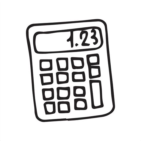 vector drawing in doodle style. calculator. simple line drawing, sketch ...