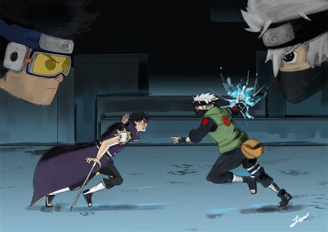 Hey there again! I made kakashi vs obito art I hope you like it! : r/Naruto