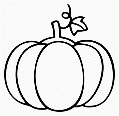 Pumpkin Outline Line Art PNG | Citypng