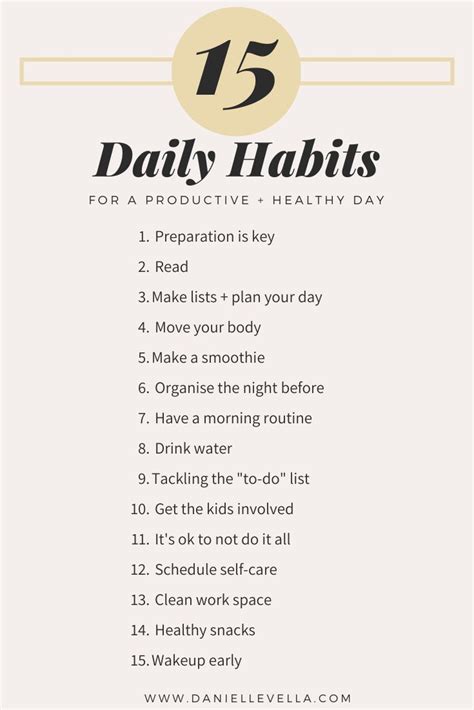 15 daily Tips and Habits For a Productive and Healthy Day | Daily ...