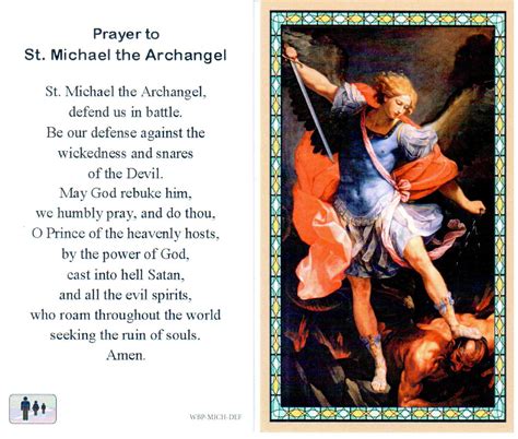 St Michael The Archangel Prayer Card - Printable Cards