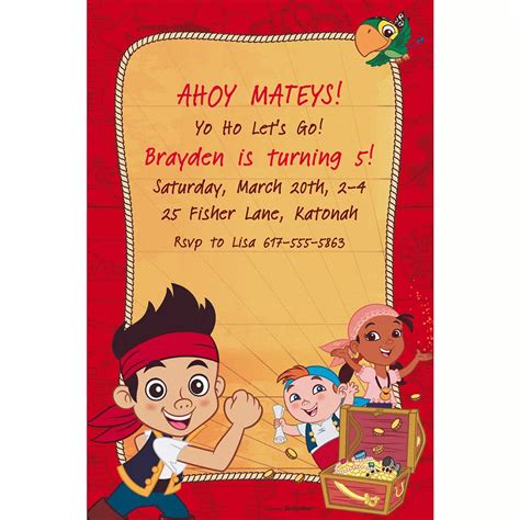 Custom Jake and the Neverland Pirates Invitations | Party City