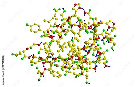 Molecular structure of insulin,3D rendering Stock Illustration | Adobe ...