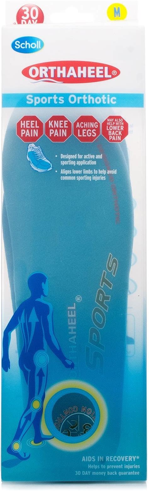 Scholl Orthaheel Sports Orthotic Insoles, Medium, UK Shoe Size 7-9 ...