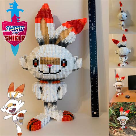 3D Life Sized Scorbunny Made With Perler Beads : r/pokemon