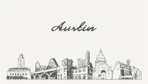 35 Austin Texas Skyline Line Drawing Images, Stock Photos, 3D objects ...