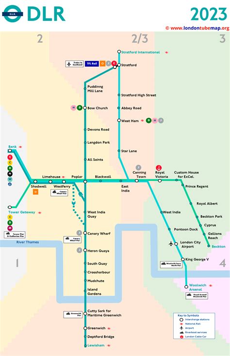 Map of the DLR Line. Updated 2023.