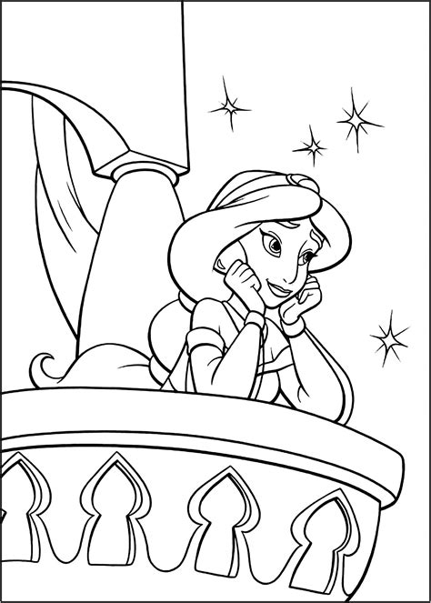 Aladdin Coloring Pages Jasmine - ColoringBay