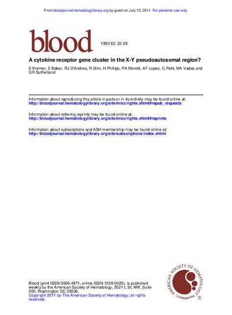 (PDF) A cytokine receptor gene cluster in the X-Y pseudoautosomal ...