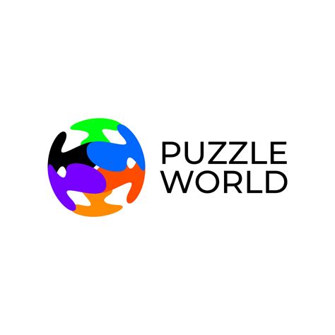 Puzzle World simple logo design 5476832 Vector Art at Vecteezy