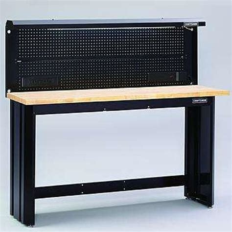 Craftsman 6 ft workbench with metal peg board and light for sale in ...