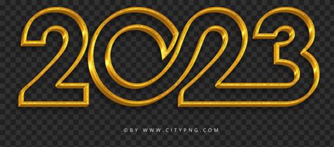 Gold 2023 Text Logo Numbers Image PNG | Citypng