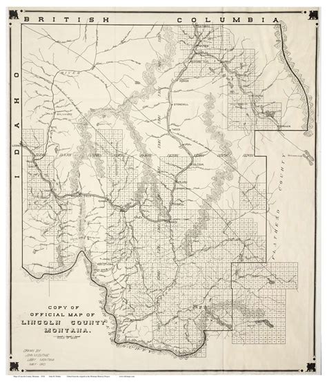 Lincoln County Montana 1910 - Old Map Reprint - OLD MAPS