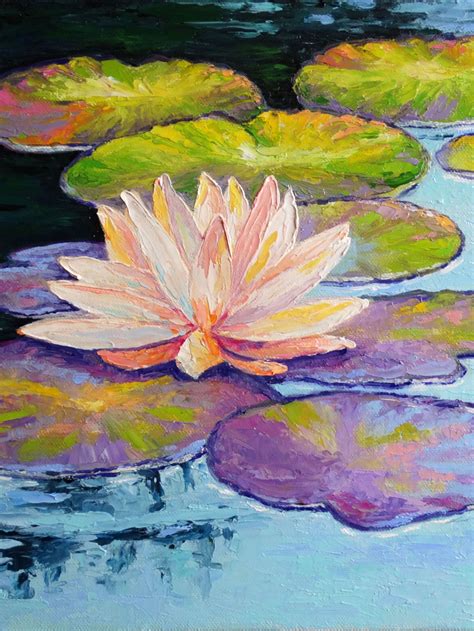 Lotus Painting, Claude Monet Water Lily Painting, Pond Wall Art ...