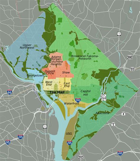 Printable Map Of Washington Dc