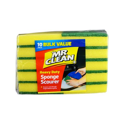 Mr Clean Sponge Scourer - 10 Pack - Bunnings Australia