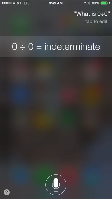 Ask Siri what is zero divided by zero. | Math classroom, High school ...