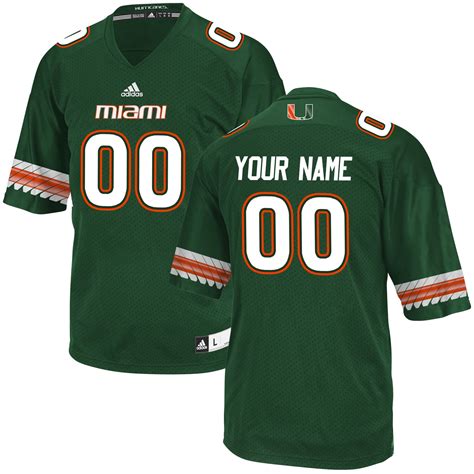 adidas Miami Hurricanes Green Custom Replica Jersey