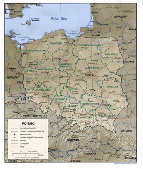 Map of Poland, Geography