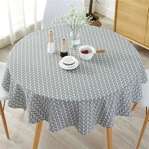 HOTBEST Round cotton and linen table cloth European round table cloth ...