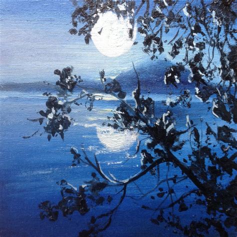 Moon Landscape Painting at PaintingValley.com | Explore collection of ...