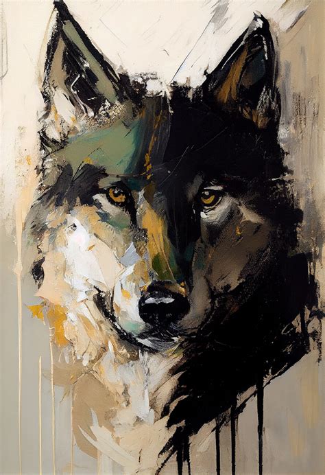 Colorful Wolf Painting