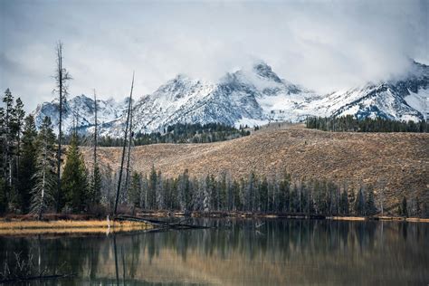 Photo of Lake Near Mountain Covered With Snow · Free Stock Photo